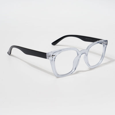 EyeJack Bell Bottom Transparent Square Eyeglasses for Men & Women (62205CL397-C3)