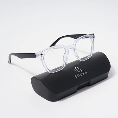 EyeJack Bell Bottom Transparent Square Eyeglasses for Men & Women (62205CL397-C3)