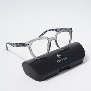 EyeJack Bell Bottom Matt Grey Square Eyeglasses for Men & Women (62205CL398-C4)