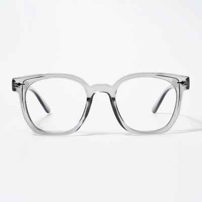 EyeJack Bell Bottom Shine Grey Square Eyeglasses for Men & Women (62205CL399-C5)