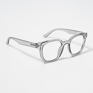 EyeJack Bell Bottom Shine Grey Square Eyeglasses for Men & Women (62205CL399-C5)