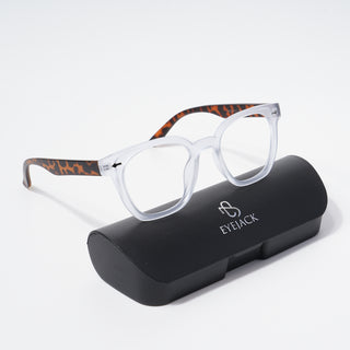 EyeJack Bell Bottom Matt Transparent Square Eyeglasses for Men & Women (62205CL400-C6)