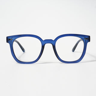 EyeJack Bell Bottom Matt Blue Square Eyeglasses for Men & Women (62205CL401-C7)