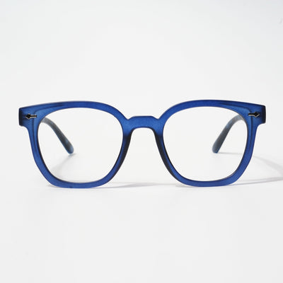 EyeJack Bell Bottom Matt Blue Square Eyeglasses for Men & Women (62205CL401-C7)