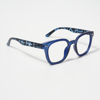 EyeJack Bell Bottom Matt Blue Square Eyeglasses for Men & Women (62205CL401-C7)