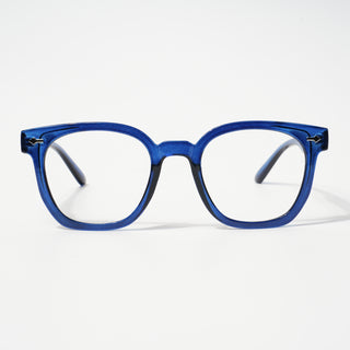 EyeJack Bell Bottom Shine Blue Square Eyeglasses for Men & Women (62205CL402-C8)