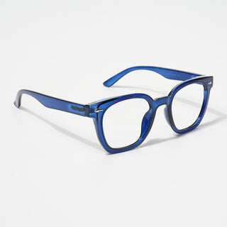 EyeJack Bell Bottom Shine Blue Square Eyeglasses for Men & Women (62205CL402-C8)