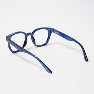 EyeJack Bell Bottom Shine Blue Square Eyeglasses for Men & Women (62205CL402-C8)