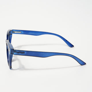 EyeJack Bell Bottom Shine Blue Square Eyeglasses for Men & Women (62205CL402-C8)