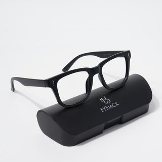 EyeJack Bell Bottom Matt Black Square Eyeglasses for Men & Women (62206CL404-C1)