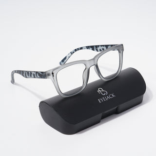 EyeJack Bell Bottom Matt Grey Square Eyeglasses for Men & Women (62206CL407-C4)