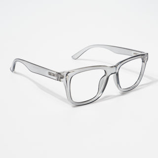 EyeJack Bell Bottom Shine Grey Square Eyeglasses for Men & Women (62206CL408-C5)