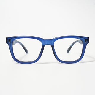 EyeJack Bell Bottom Matt Blue Square Eyeglasses for Men & Women (62206CL410-C7)