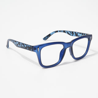 EyeJack Bell Bottom Matt Blue Square Eyeglasses for Men & Women (62206CL410-C7)