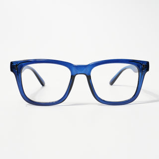 EyeJack Bell Bottom Shine Blue Square Eyeglasses for Men & Women (62206CL411-C8)