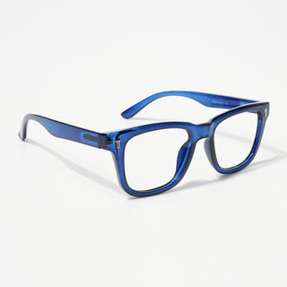 EyeJack Bell Bottom Shine Blue Square Eyeglasses for Men & Women (62206CL411-C8)