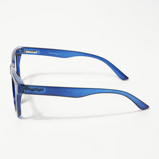 EyeJack Bell Bottom Shine Blue Square Eyeglasses for Men & Women (62206CL411-C8)