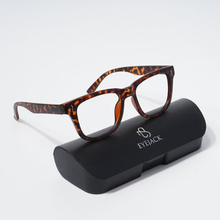 EyeJack Bell Bottom Demi Brown Square Eyeglasses for Men & Women (62206CL412-C9)