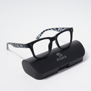 EyeJack Bell Bottom Matt Black Square Eyeglasses for Men & Women (62206CL454-C10)