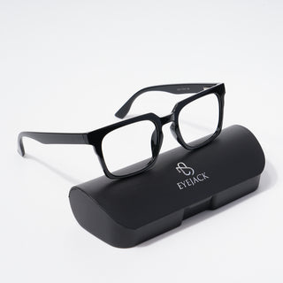 EyeJack Bell Bottom Shine Black Rectangle Eyeglasses for Men & Women (62207CL414-C2)