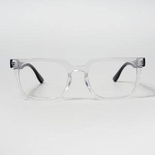 EyeJack Bell Bottom Transparent Rectangle Eyeglasses for Men & Women (62207CL415-C3)