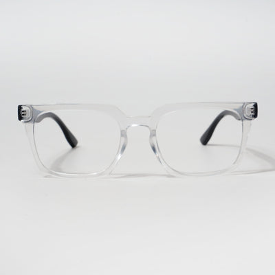 EyeJack Bell Bottom Transparent Rectangle Eyeglasses for Men & Women (62207CL415-C3)