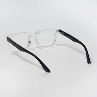 EyeJack Bell Bottom Transparent Rectangle Eyeglasses for Men & Women (62207CL415-C3)