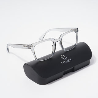 EyeJack Bell Bottom Shine Grey Rectangle Eyeglasses for Men & Women (62207CL417-C5)