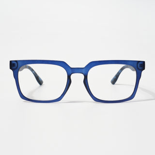 EyeJack Bell Bottom Matt Blue Rectangle Eyeglasses for Men & Women (62207CL419-C7)