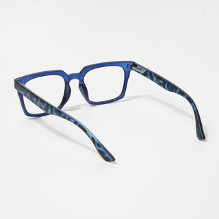 EyeJack Bell Bottom Matt Blue Rectangle Eyeglasses for Men & Women (62207CL419-C7)