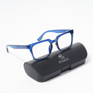 EyeJack Bell Bottom Shine Blue Rectangle Eyeglasses for Men & Women (62207CL420-C8)