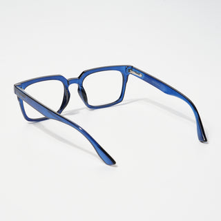 EyeJack Bell Bottom Shine Blue Rectangle Eyeglasses for Men & Women (62207CL420-C8)