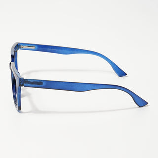 EyeJack Bell Bottom Shine Blue Rectangle Eyeglasses for Men & Women (62207CL420-C8)