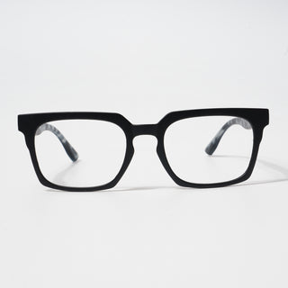 EyeJack Bell Bottom Matt Black Rectangle Eyeglasses for Men & Women (62207CL455-C10)