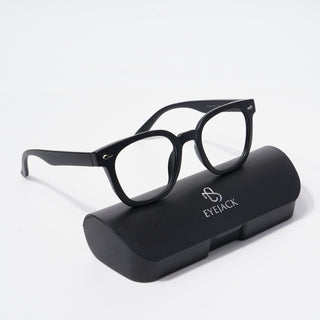 EyeJack Bell Bottom Matt Black Square Eyeglasses for Men & Women (62208CL422-C1)