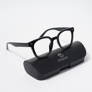 EyeJack Bell Bottom Shine Black Square Eyeglasses for Men & Women (62208CL423-C2)