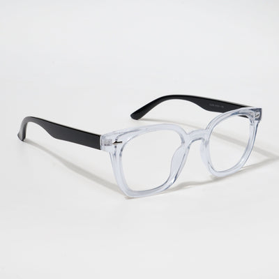 EyeJack Bell Bottom Transparent Square Eyeglasses for Men & Women (62208CL424-C3)