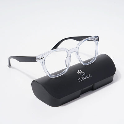 EyeJack Bell Bottom Transparent Square Eyeglasses for Men & Women (62208CL424-C3)
