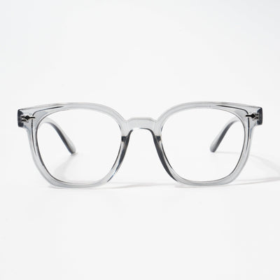 EyeJack Bell Bottom Shine Grey Square Eyeglasses for Men & Women (62208CL426-C5)