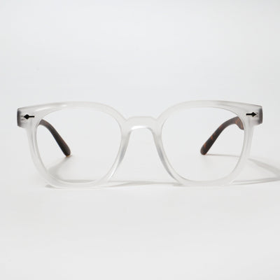 EyeJack Bell Bottom Matt Transparent Square Eyeglasses for Men & Women (62208CL427-C6)