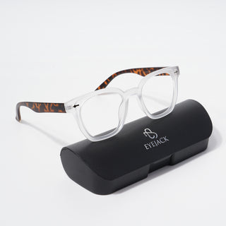 EyeJack Bell Bottom Matt Transparent Square Eyeglasses for Men & Women (62208CL427-C6)