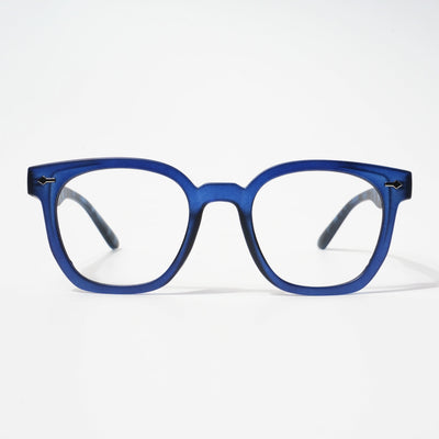 EyeJack Bell Bottom Matt Blue Square Eyeglasses for Men & Women (62208CL428-C7)