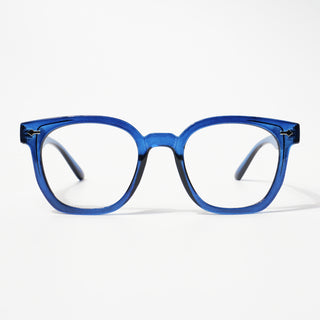 EyeJack Bell Bottom Shine Blue Square Eyeglasses for Men & Women (62208CL429-C8)