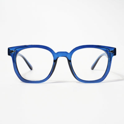 EyeJack Bell Bottom Shine Blue Square Eyeglasses for Men & Women (62208CL429-C8)