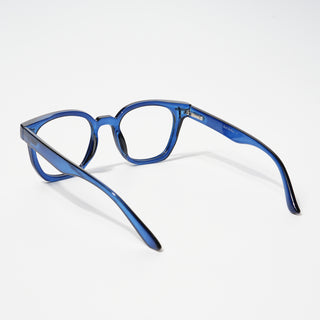 EyeJack Bell Bottom Shine Blue Square Eyeglasses for Men & Women (62208CL429-C8)