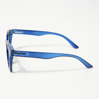 EyeJack Bell Bottom Shine Blue Square Eyeglasses for Men & Women (62208CL429-C8)