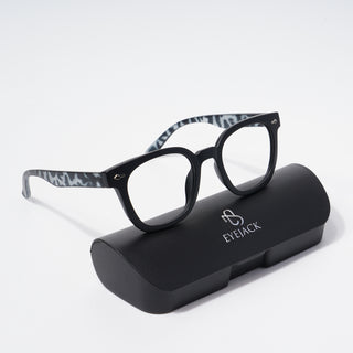 EyeJack Bell Bottom Matt Black Square Eyeglasses for Men & Women (62208CL456-C10)