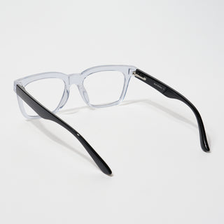 EyeJack Bell Bottom Transparent Rectangle Eyeglasses for Men & Women (62209CL433-C3)