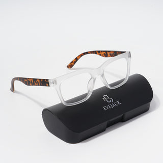 EyeJack Bell Bottom Matt Transparent Rectangle Eyeglasses for Men & Women (62209CL436-C6)