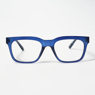 EyeJack Bell Bottom Matt Blue Rectangle Eyeglasses for Men & Women (62209CL437-C7)